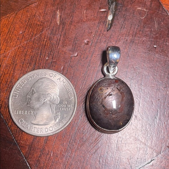 Rare Bloodshot Hypersthene Pendant Solid Sterling - Picture 5 of 7
